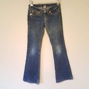 True Religion Jeans Bobby Big T Women's Size 27 Low Rise Y2K 24500NBT Denim